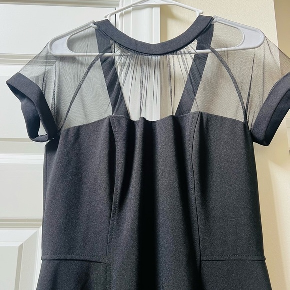 Maggy London Black Midi Dress with Sheer Details - Picture 2 of 5